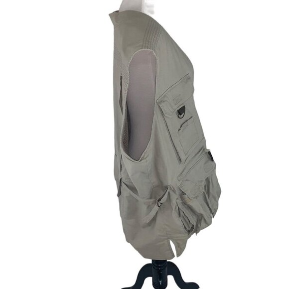 Eddie Bauer Men's Size XL Fishing Vest Tactical Utility Vest Multi Pockets Tan - Picture 5 of 9